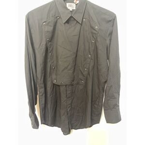 Ely Diamond Western Shirt Black Pearl Snap‎ Large Rodeo Cowboy